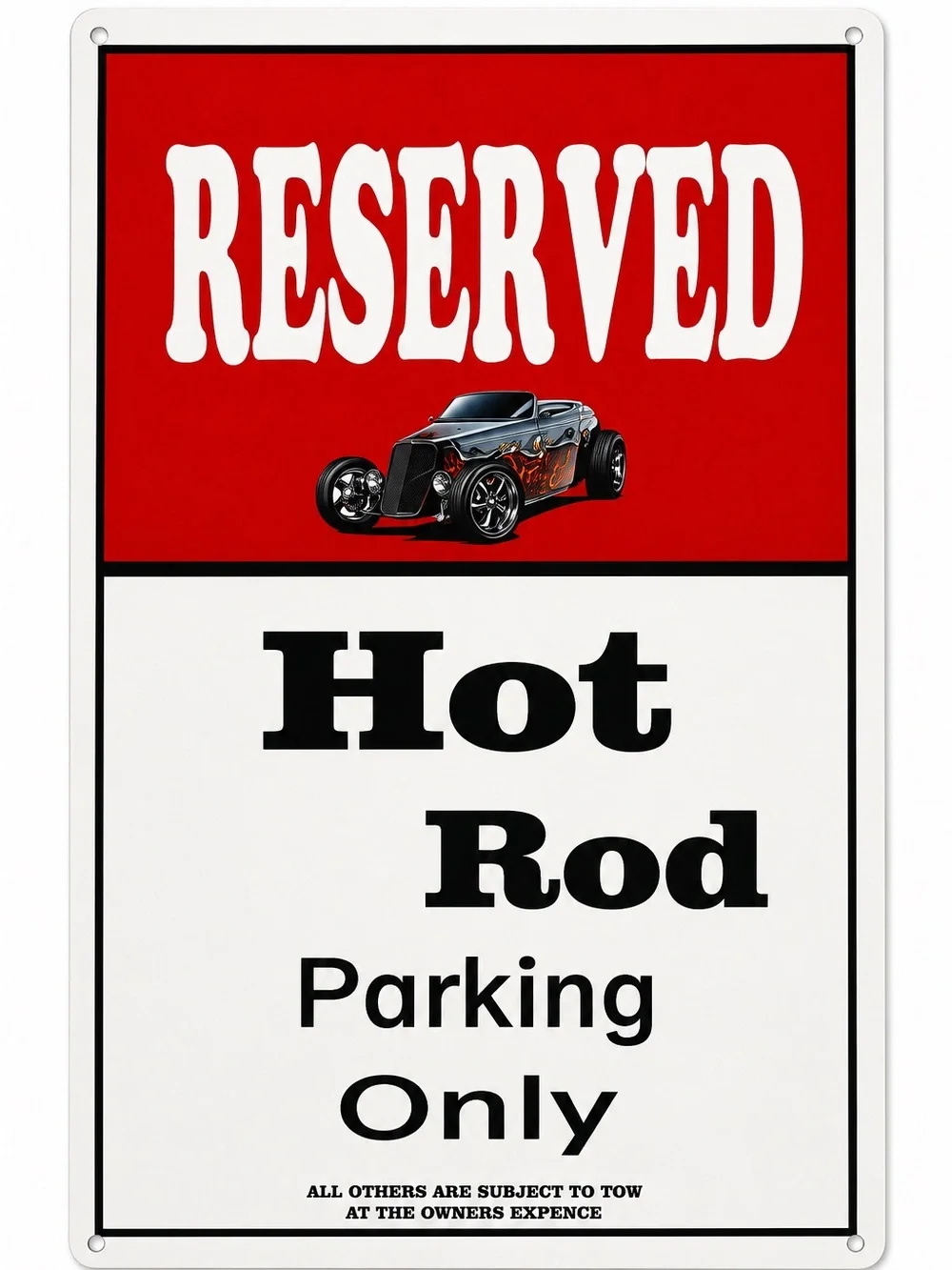 NEW Reserved Hot Rod Parking Only Metal Sign